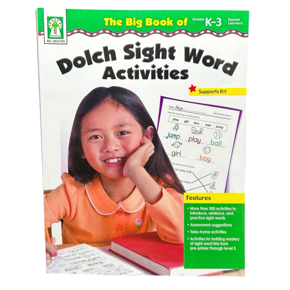 Key Education Dolch Sight Word Activities Workbook Grades K-3 KE-804105 RtI